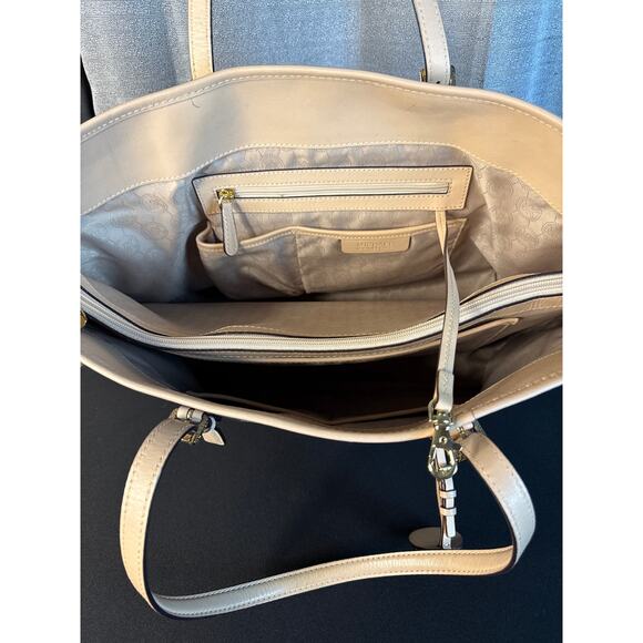 Vintage Michael Kors Brown and Cream Large Logo Tote/Handbag - Picture 6 of 10